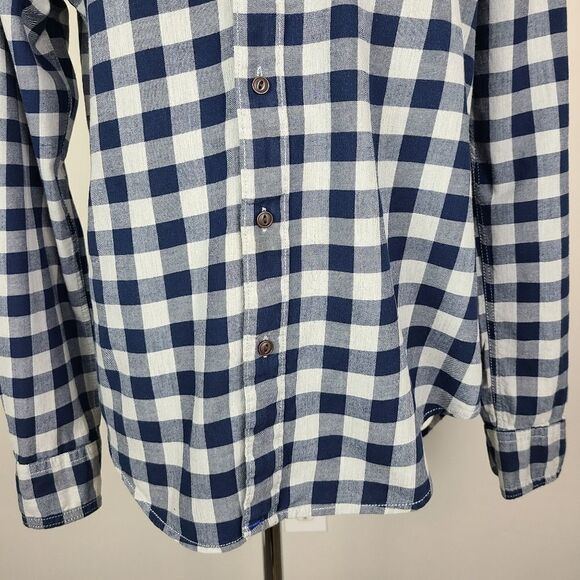 Aeropostale Navy Blue & Gray Check Plaid Button Down Shirt Small - Picture 5 of 16